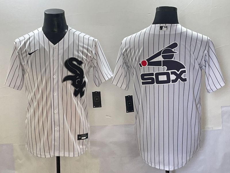 Men 2025 Chicago White Sox Blank White Stripe Game Nike MLB Jersey style 5